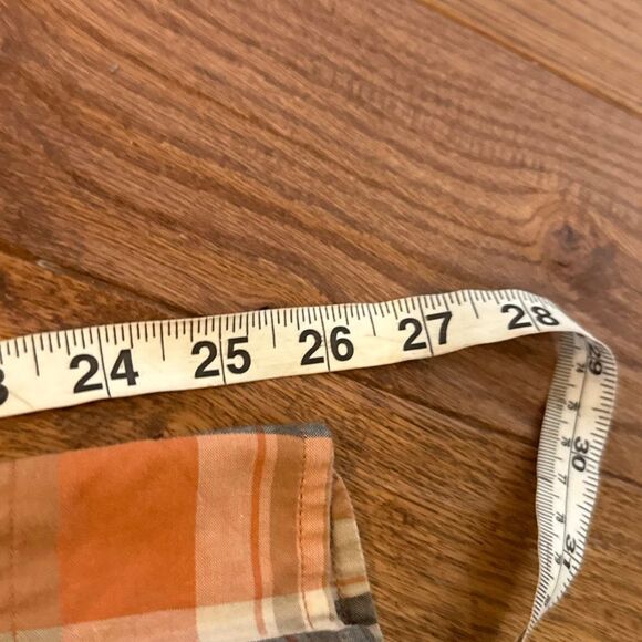 J.Crew summer plaid tailored by J.crew orange cotton down large - Picture 7 of 8